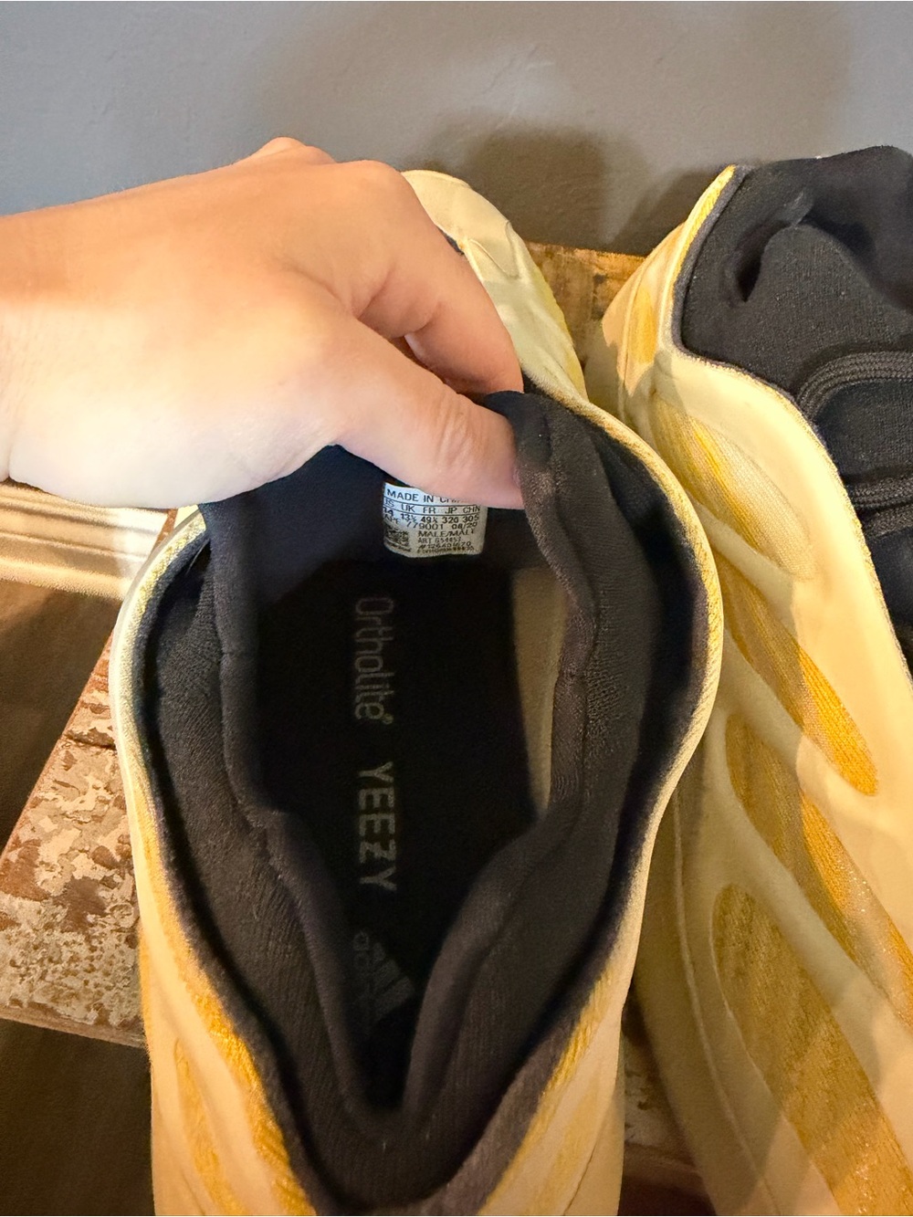 Yeezy Athletic Sneakers in Yellow, Cream and Black - Picture 6 of 6